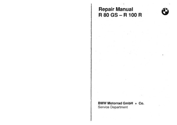 BMW R80GS R100R repair pdf Manual