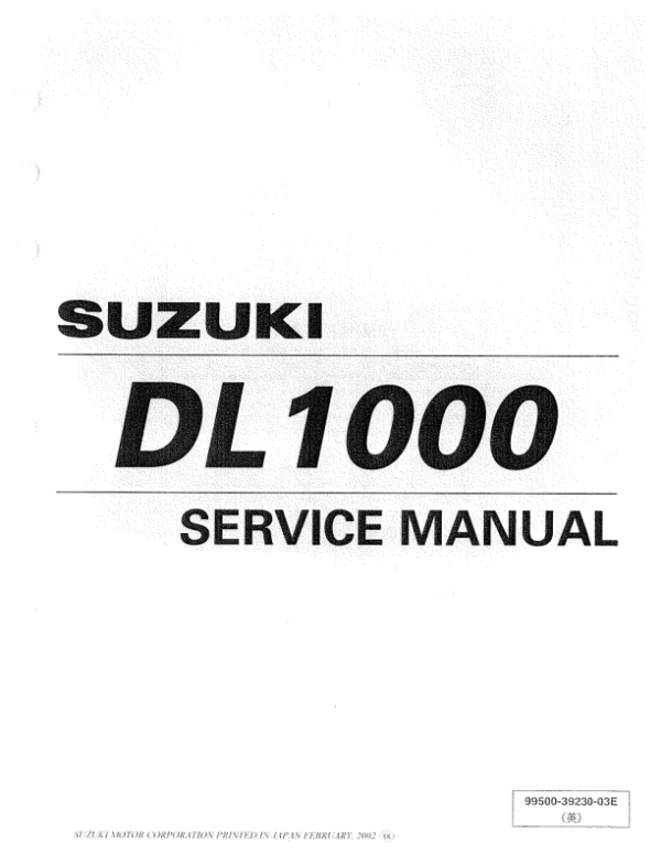 Suzuki DL1000 pdf Manual