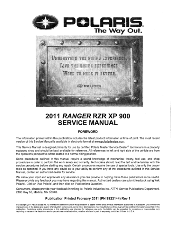 2011 RZR XP Manual - Image 3