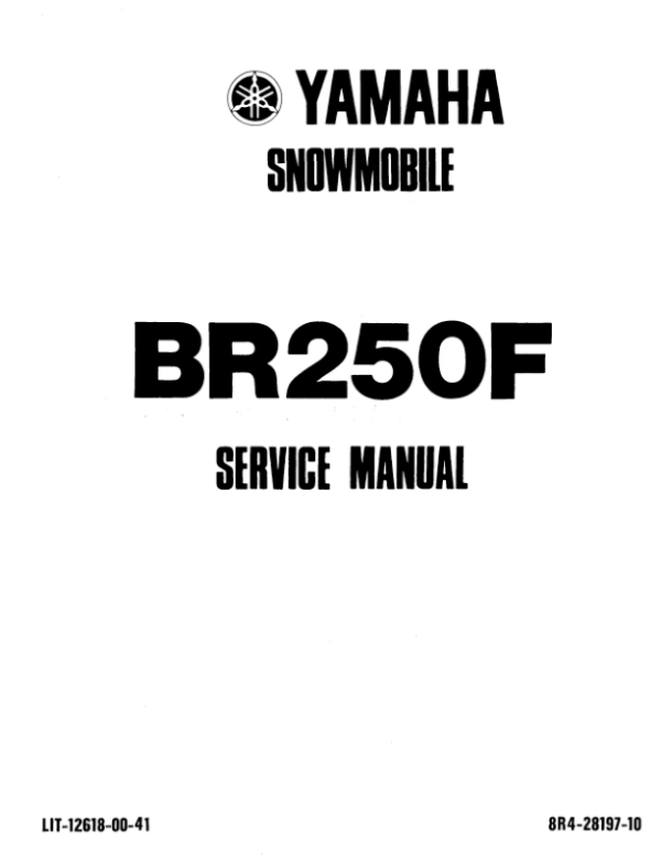 Yamaha BR250 Bravo Snowmobile Manual