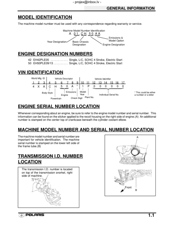 2001 Polaris Sportsman 500 Manual - Image 3