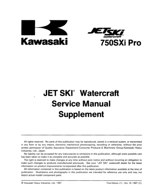 Kawasaki JetSki 750SXi Pro Manual - Image 3