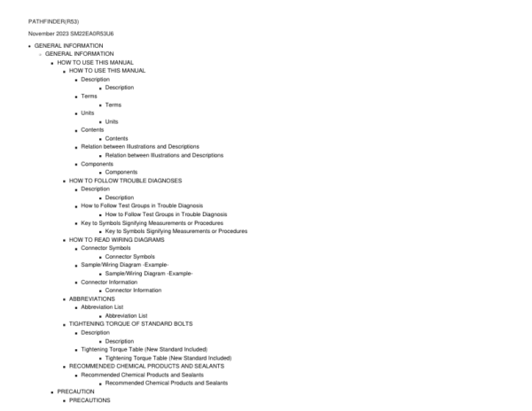 2022 Nissan Pathfinder Manual