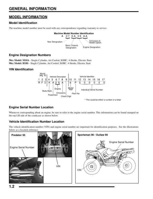 2007 predator 50 outlaw 90 sportsman 90 pdf Manual - Image 2