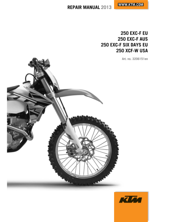 2013 KTM 250 XCF W EXC F Repair Manual