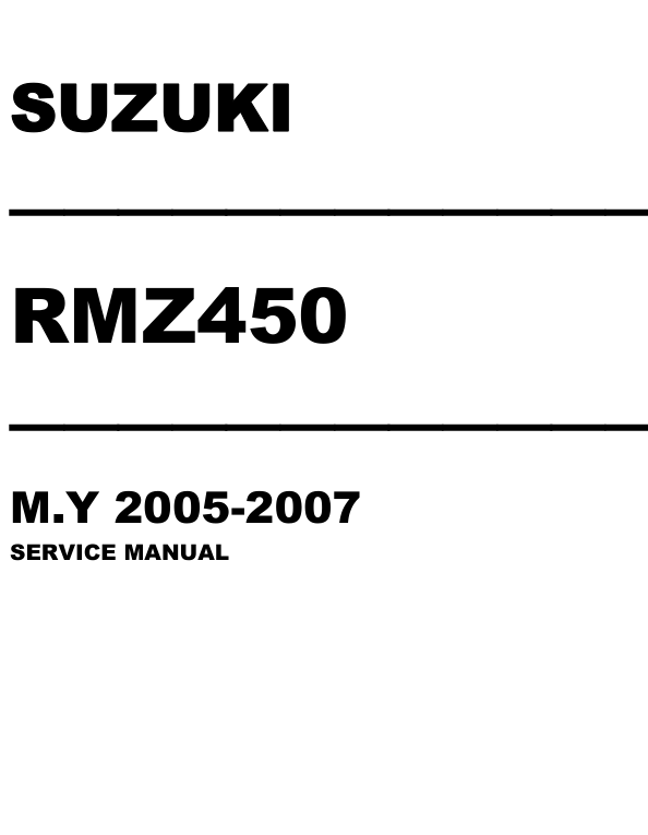 2005-2007 Suzuki Rmz450 Repair pdf Manual