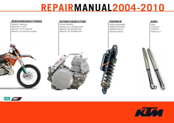 2004-2010 Ktm 250 300 Repair Exc Mxc Sx Sxs pdf Manual