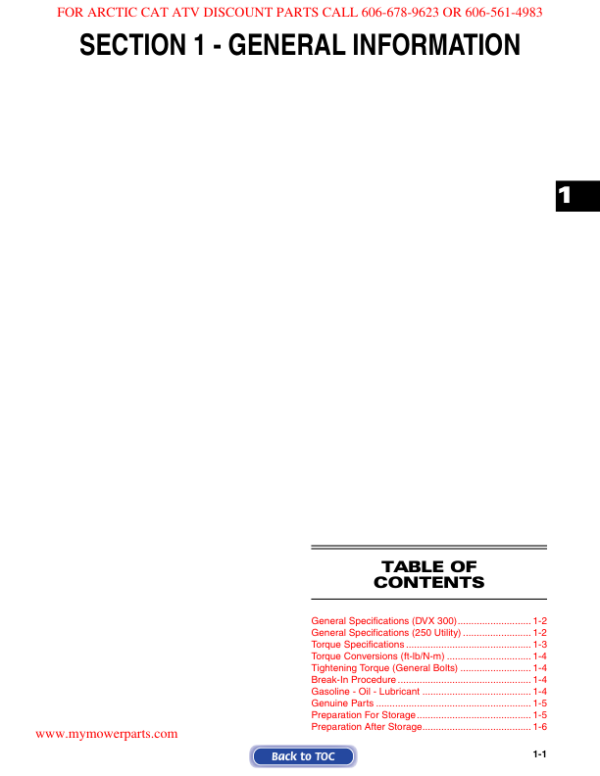 2009 arctic cat 250 utility dvx 300 pdf Manual - Image 3