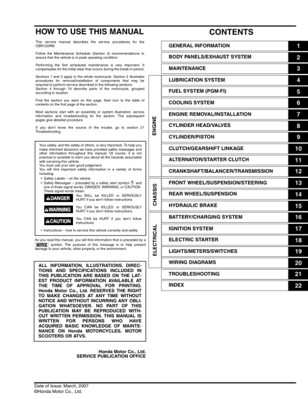 Honda cbr125rw Manual - Image 3