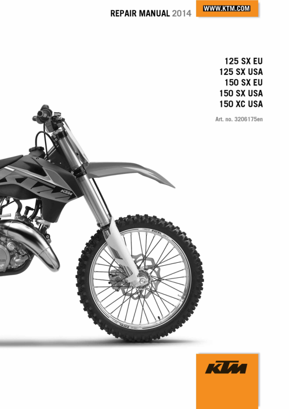 2014 KTM 1 125 150 SX XC Manual