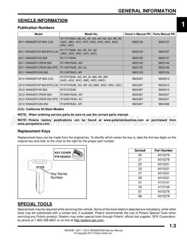 2011 ranger xp 800 polaris Manual - Image 3