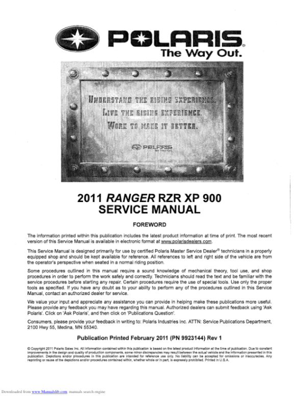 2011 ranger rzr xp 900 Manual - Image 3