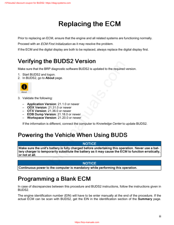 Replacing 11 the ECM Blank ECM Manual