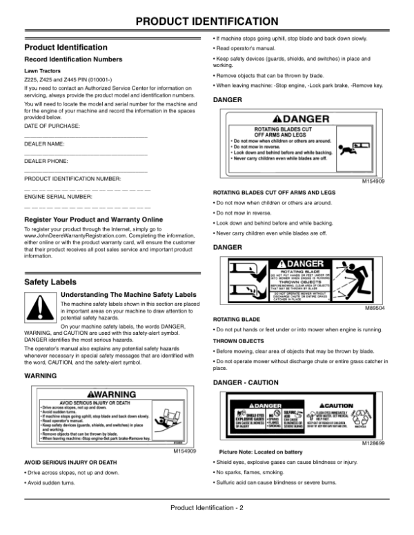 z425 z445 z225OperatorsManual Manual - Image 3