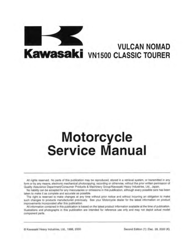 classic vn1500 tourer Manual - Image 3