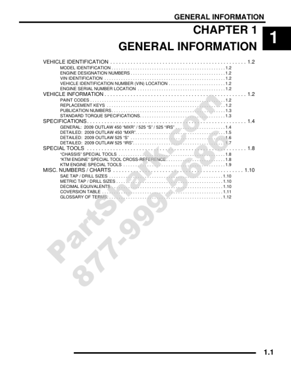 2009 Polaris Outlaw 450 525 Manual