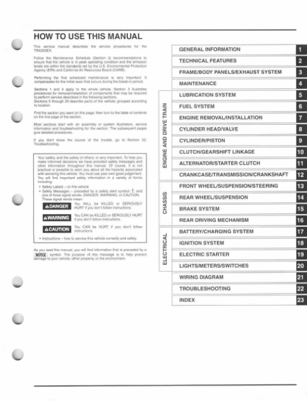 Repair [2006 2011]Honda Trx250ex Trx250x pdf Manual - Image 3