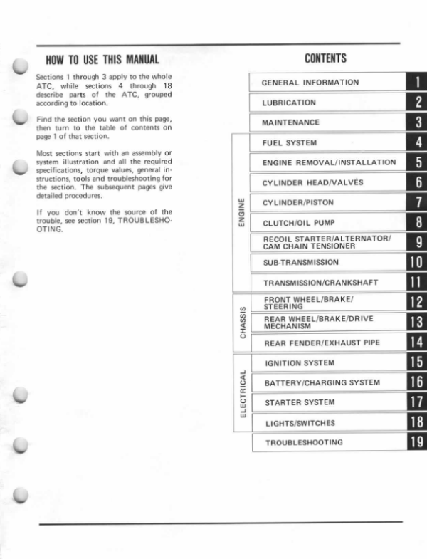 1984-1985 ATC125M Manual - Image 3