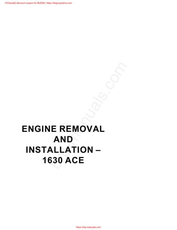 Engine 4 Removal and Installation 1630 ACE Manual