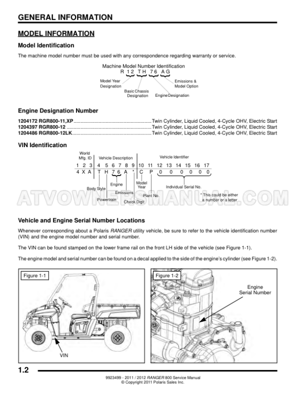 2011 ranger xp 800 polaris Manual - Image 2