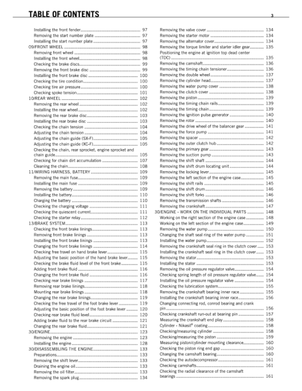 2009 KTM A1233 450 505 SX F XC F Repair Manual - Image 3