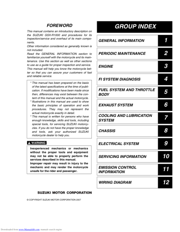 2007 gsxr1000 Manual - Image 2