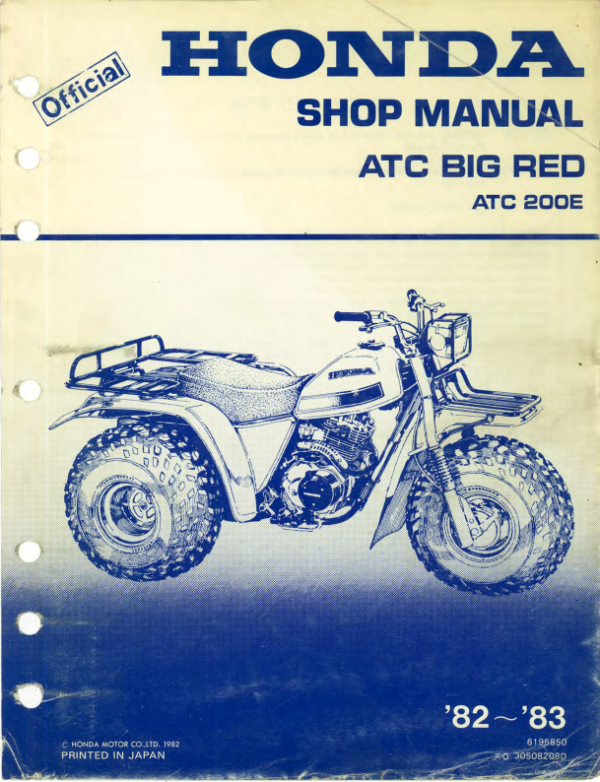 1982-1983 Big ATC200E Red Manual