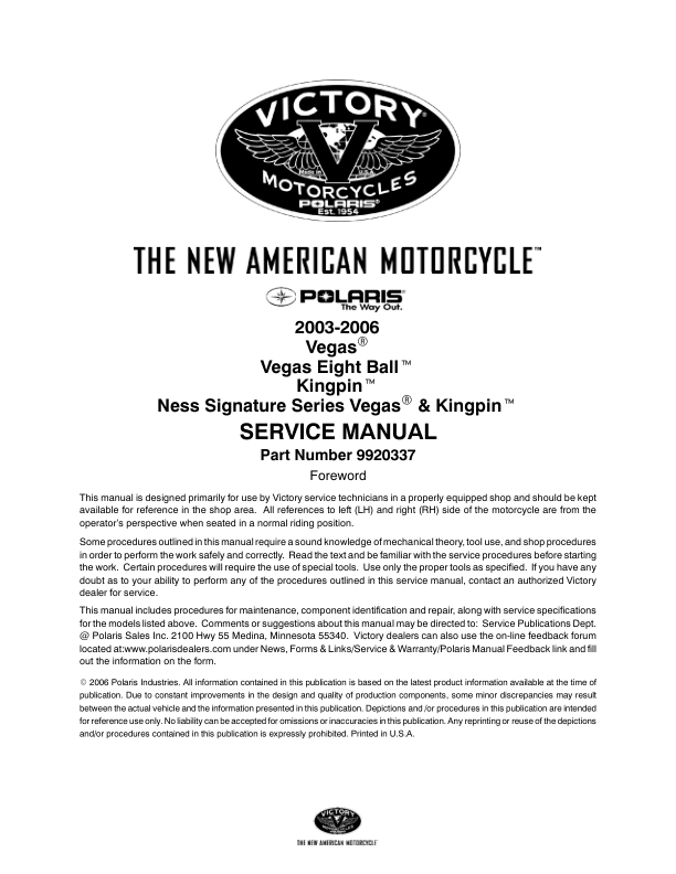 2003-2006 Victory Kingpin Vegas 8 Ball Ness Vegas Ness Kingpin pdf Manual - Image 2