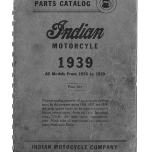 1936-1939 Indian RS496 Parts Catalog Indian Motorcycle All Models From A1b [496] Manual