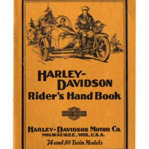 1934-1936 H RS274 D Harley Davidson Riders Hand Book 74 and 80 Twin Models A1b [274] Manual