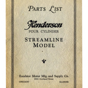 1929-1930 Henderson RS180 Henderson Streamline Model Parts List upload [180] Manual
