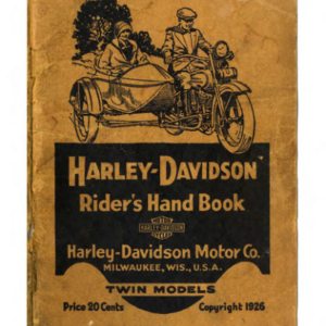 1926 H RS242 D Harley Davidson Riders Hand Book Twin Models A1b [242] Manual