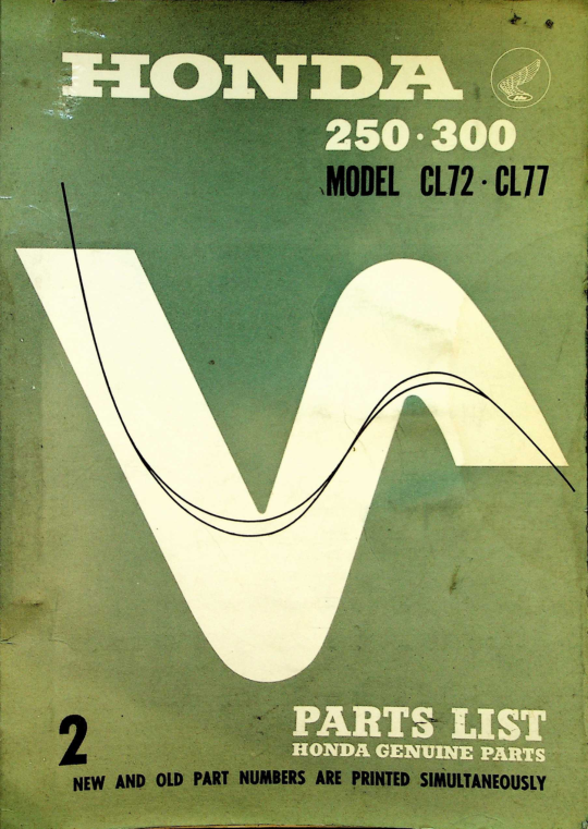 1962-1968 Honda RS840 CL72 CL77 Parts List [840] Manual