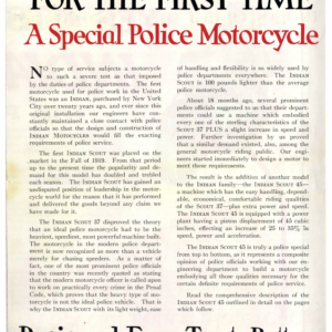 1927 Indian RS427 Indian Scout Police Special Pamphlet A1b [427] Manual