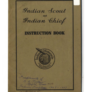 1926 Indian RS419 Indian Scout and Indian Chief Instruction Book A1b [419] Manual