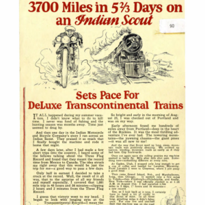 1925 Indian RS411 Across the Continent Indian Scout Pamphlet A1b [411] Manual