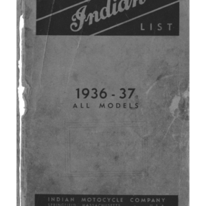 1936-1937 Indian RS494 Indian Parts List All Models A1b [494] Manual