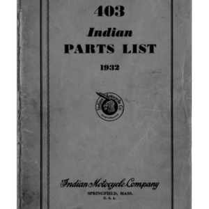 1932 Indian RS473 403 Indian Parts List A1b [473] Manual