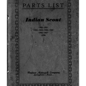 1920-1928 Indian RS394 Parts List Indian Scout A1b [394] Manual