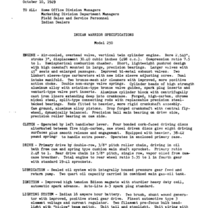 1949-1950 Indian RS571 Indian Sales Bulletin 2 2, October 10, A1b [571] Manual