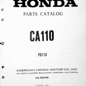 1960-1968 Honda RS838 CA110 Parts Catalog [838] Manual