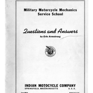1941 Indian RS530 Military Motorcycle Mechanics School Questions and Answers A1b [530] Manual