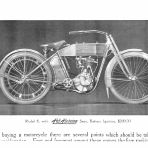 1912 H RS190 D Clippings about Models 8 A and 8 D Harley Davidson A1b [190] Manual