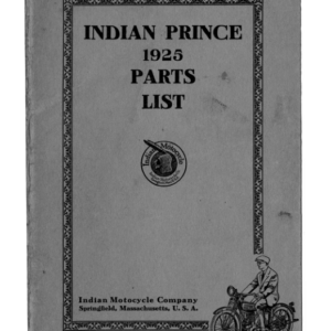 1925 Indian RS414 Indian Prince Parts List A1b [414] Manual