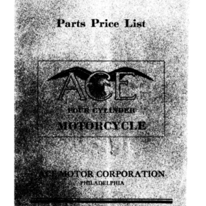 1920-1922 Ace RS7 Ace Four Cylinder Motorcycle Parts List [7] Manual