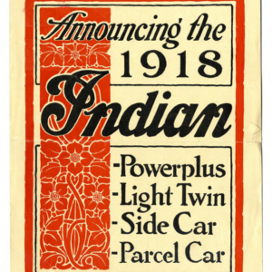 1918 Indian RS379 Announcing the Indian Powerplus, Light Twin, Side Car, Parcel Car Pamphlet A1b [379] Manual