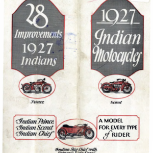1927 Indian RS422 Indian Motocycles Catalog A1b [422] Manual