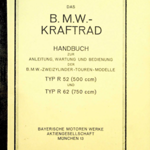 BMW RS852 19xx R52 R62 Handbook [852] Manual