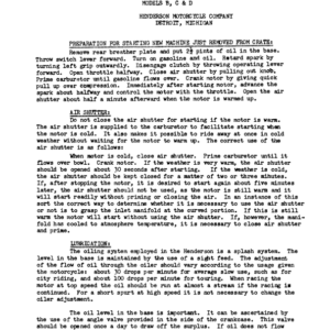 1915 Henderson RS161 Instruction book of the Henderson Motorcycle Models B, C, and D upload [161] Manual