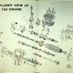 1967 Suzuki RS671 Super Sport 250 Model T20 Exploded Engine View [671] Manual
